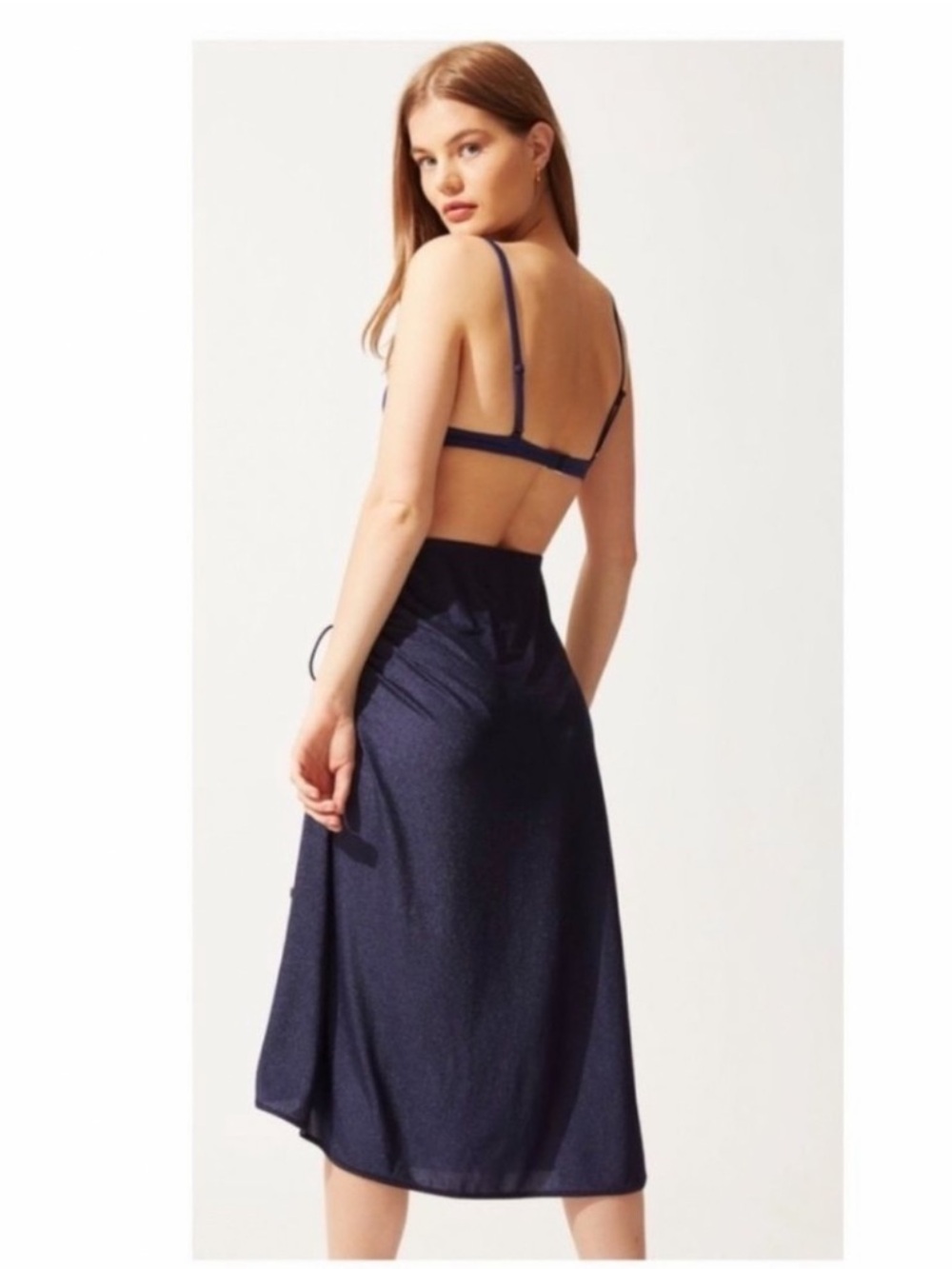 Solid & Striped Drawstring Skirt- Large. - Picture 3 of 9